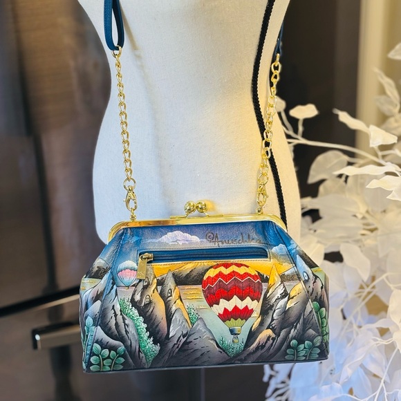 Anuschka Multicolor Hot Air Balloon Crossbody NWT - Picture 7 of 13